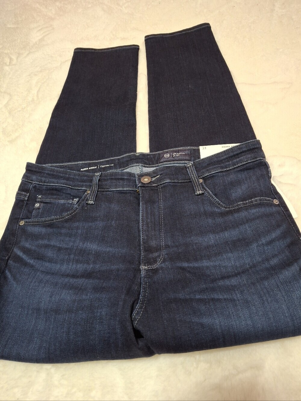 AG Adriano Goldschmied Prima Ankle Cigarette Leg Jeans Dark Wash Size 31 - Picture 5 of 16